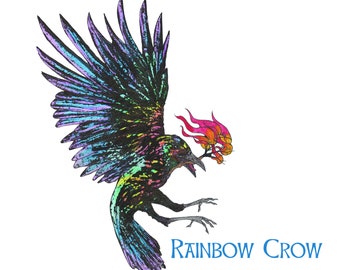Rainbow Crow Vinyl Sticker