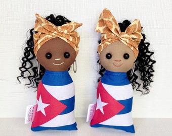 Flag Doll - Cuba (Brown or Tan) Latino Latina Hispanic/Black Doll