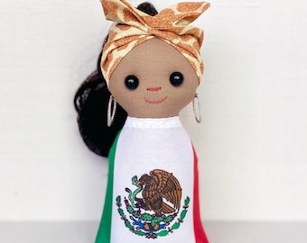 Flag Doll - Mexico(Tan skin) Latin Latina LatinX Dolls
