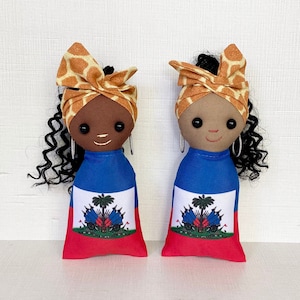 Flag Doll - Haiti (Brown or Tan) Black Doll