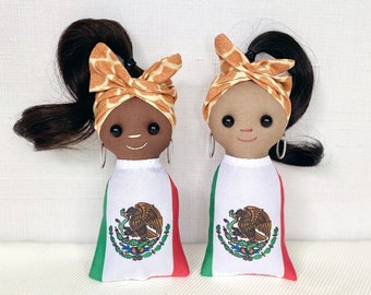 Flag Doll - Mexico(Brown or Tan skin) Latin Latina LatinX Dolls