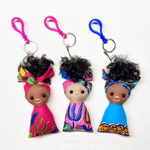 Keychain(Farbe wählen) Schwarze Puppen. Afroamerikanische Puppen