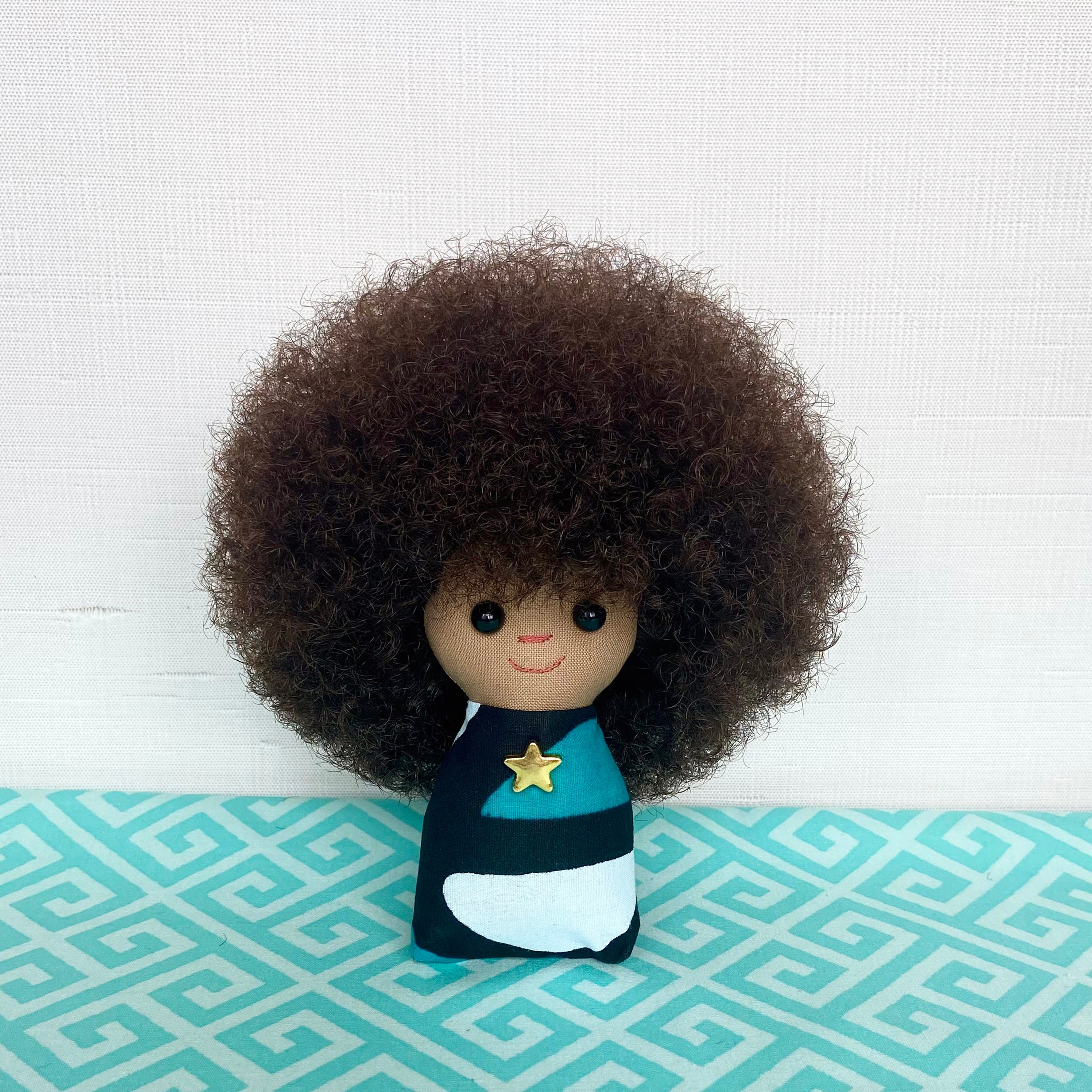 Mini BIG-AFRO Doll. African American Doll.