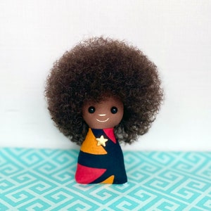Mini BIG-AFRO Doll. African American Doll. Room Decor Doll