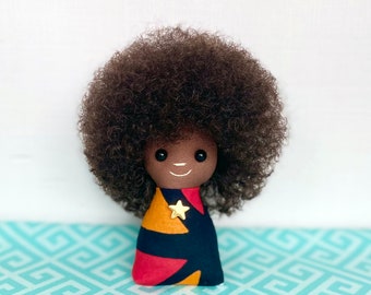 Mini BIG-AFRO Doll. African American Doll. Room Decor Doll
