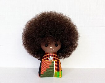 Mini Big-Afro Doll. Black Doll. African American Doll