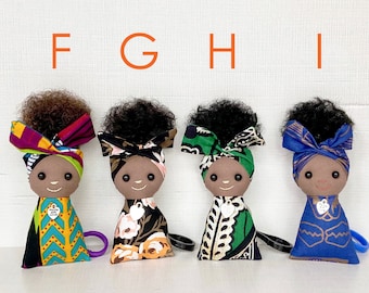 Keychain/Bag Charm. Black Doll. African American Doll. Latin Doll. Mixed Race Doll
