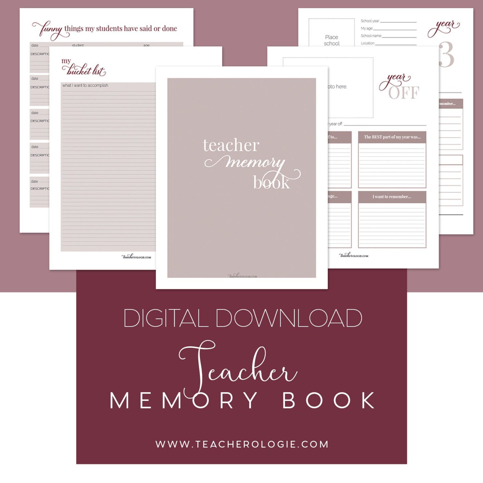 Teacher Memory Book Teacher Gift Graduation Etsy