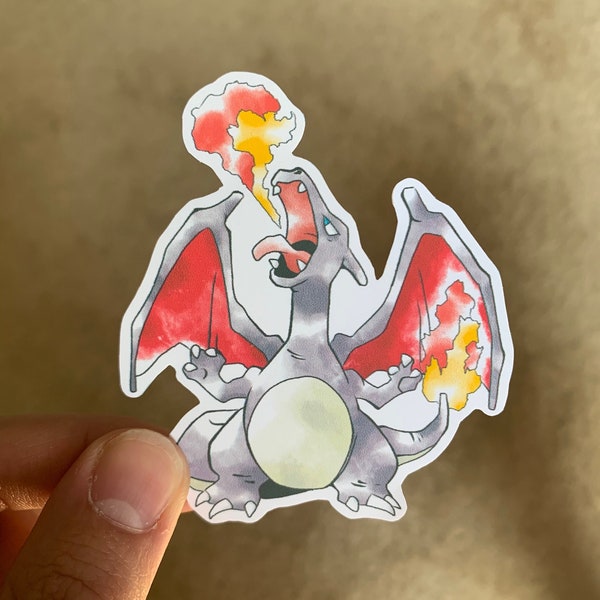 Shiny Charizard Pokemon Sticker | Original Artwork