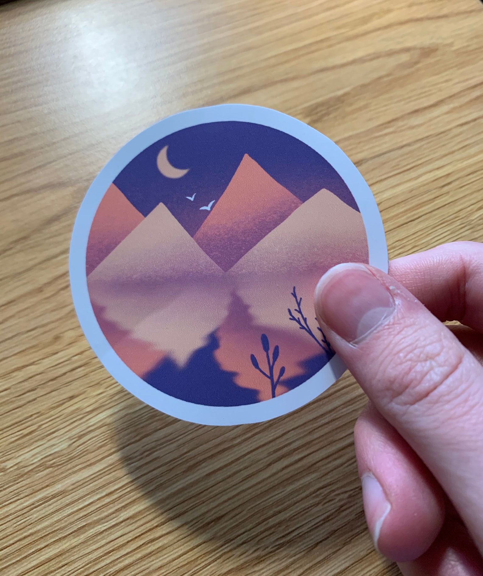 3x3 Landscape Sticker weatherproof Etsy