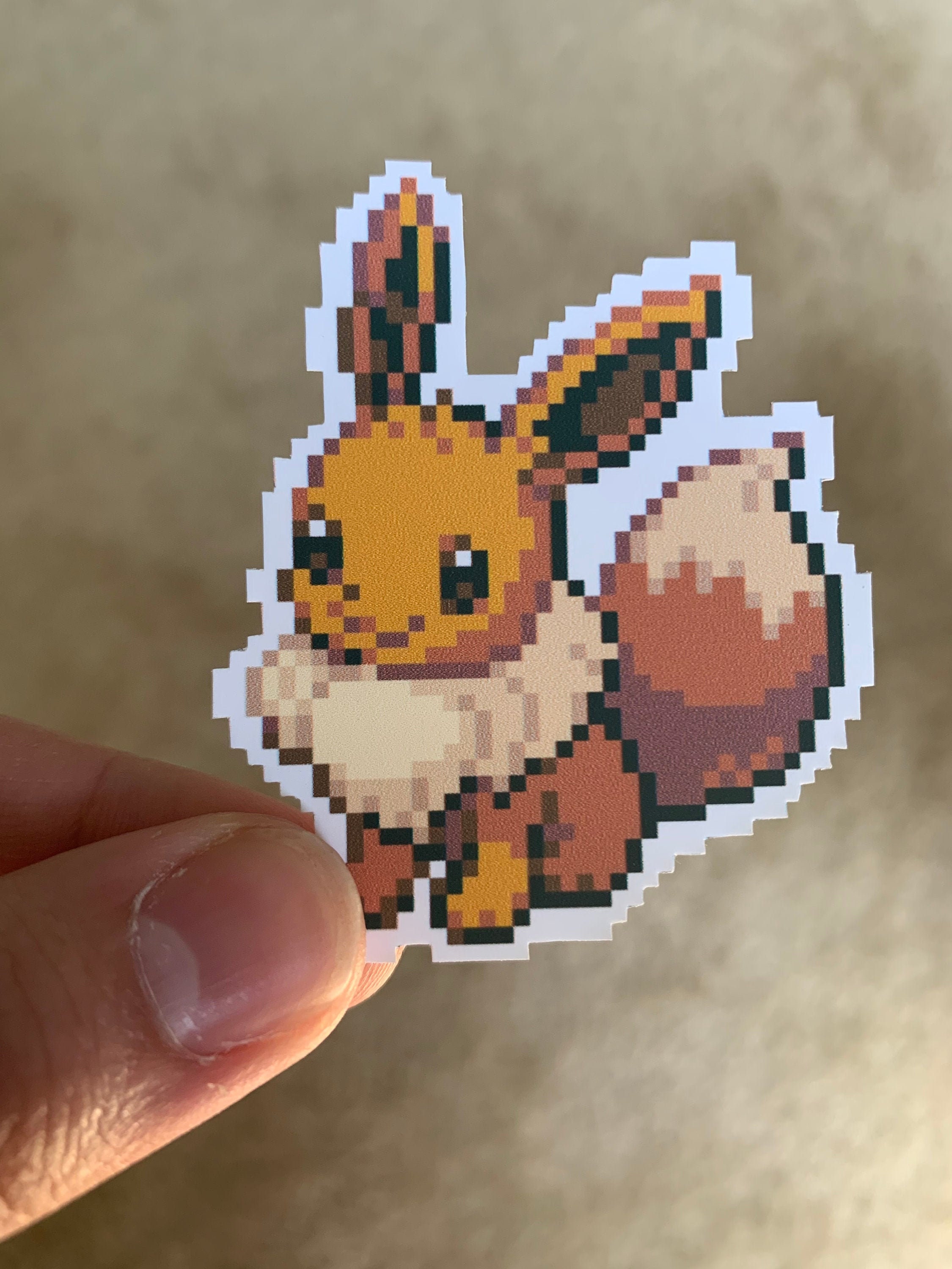 Eevee Pokemon Sticker Pixel Art 