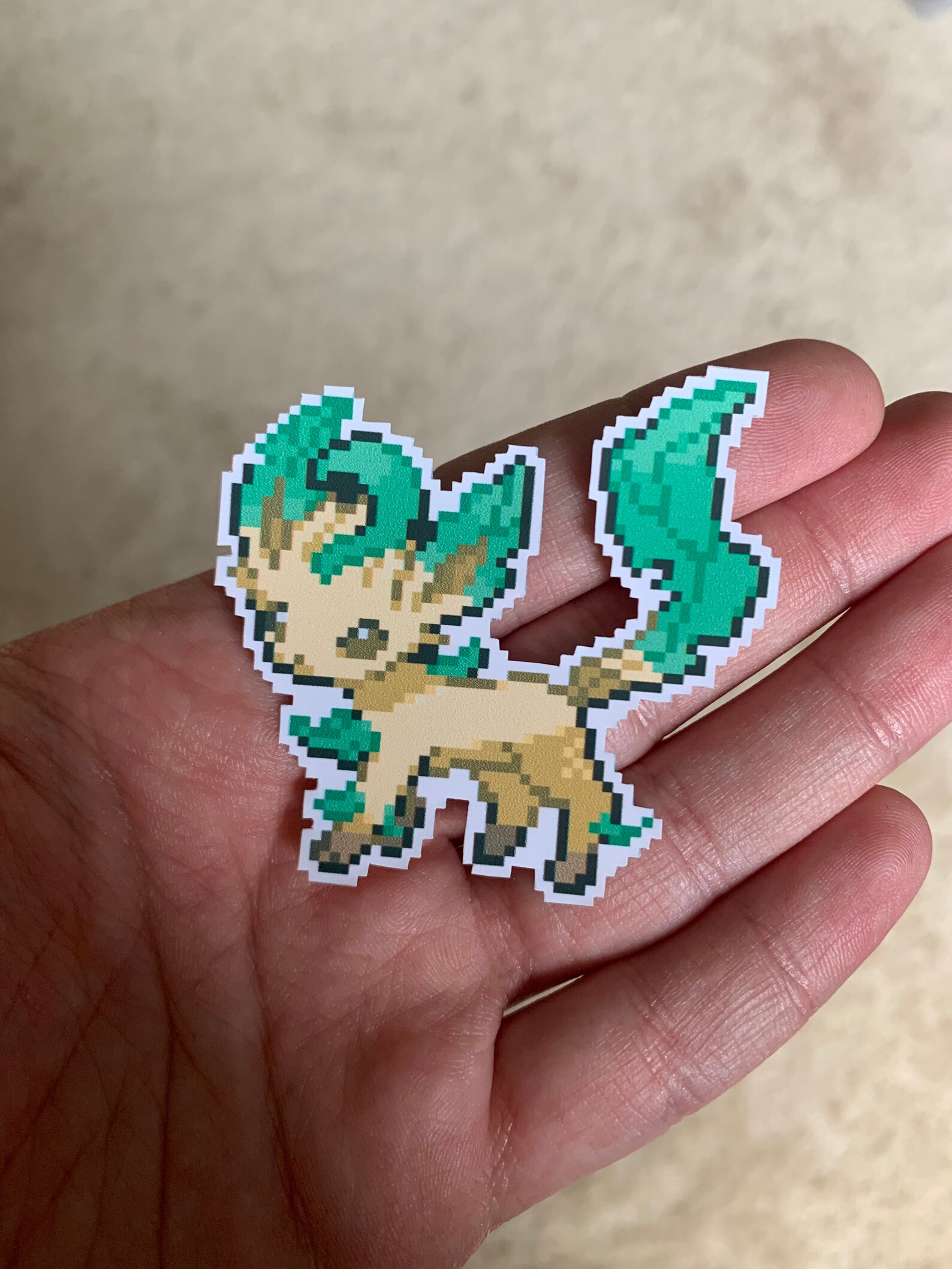 Leafeon Pokemon Sticker Pixel Art Etsy