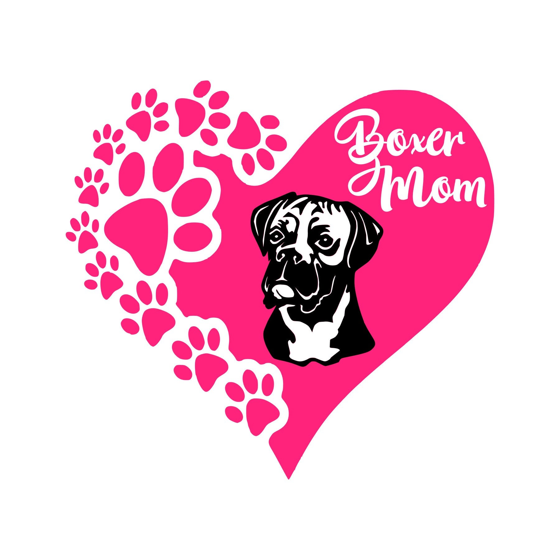Boxer Mom Heart SVG JPG Digital Download | Etsy