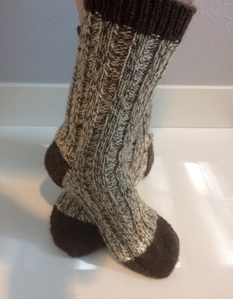 Hand Knit Work Socks in 100% Virgin Wool. - Etsy