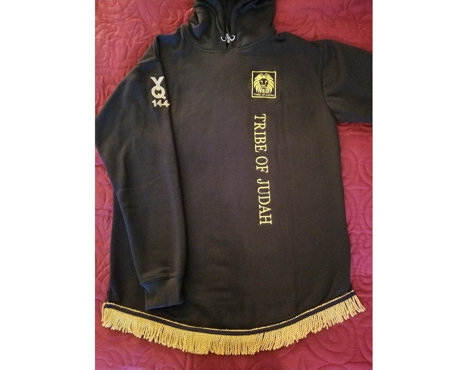 Custom Hebrew israelite apparel - Limited edition black 2xl red and gold  fringes $20 free shipping I'm a israelite.