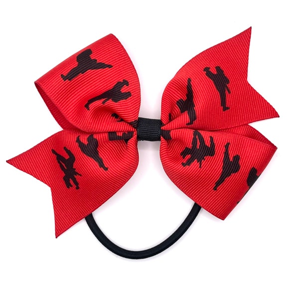 Taekwondo Silhouette Hair Bow