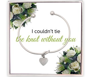 I couldn't tie, Will you be my Bridesmaid Proposal, Wedding Party Proposal, Tie the Knot Bracelet, Bridesmaid Proposal,