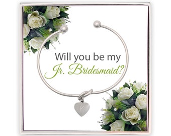 Jr. Bridesmaid, Will you be my Bridesmaid Proposal, Personalized Initial Bridesmaid Gift Box, Tie the Knot Bracelet, Bridesmaid Proposal,