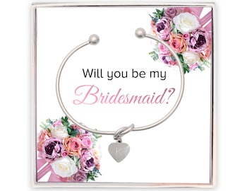 Will you be my Bridesmaid Proposal, Personalized Initial Bridesmaid Gift Box, Tie the Knot Bracelet, Bridesmaid Proposal, Bridesmaid Gift