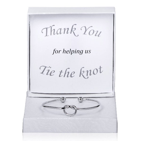 Thank You For Helping Us Tie The Knot, Initial Bracelet Gift, Bridesmaid Thank You Gift, Tie the Knot Bracelet, Thank You Gift