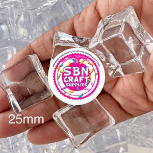 5pc 3D Realistic Acrylic Ice Cubes Fake Ice Cube Cabochon Charms Craft Supplies Fake Food Perfect for DIY Projects Slime Snow Globe Tumblers