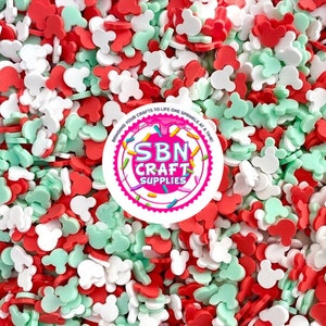 BULK 500 GRAM Santa’s Christmas Carol Themed Clay Fake Sprinkles | fake food decoden  slime supplier fake dessert food slime supplies