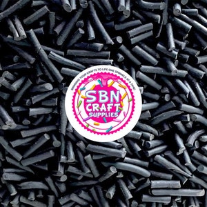 Black Clay Fake Sprinkles | fake food decoden  slime supplier fake dessert faux food kawaii craft supplies fimo (0261)