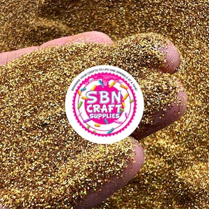 BULK 500 Gram Glitter Holographic 1/96&quot; Gold Sand Fine Glitter Polyester Solvent Resistance Perfect for Nail Art Snow Globe Tumblers