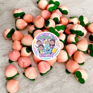 NEW 3D Resin Peach 5pc Charm Set decoden kawaii resin cabochons clay charms craft slime fake candy deco toppings