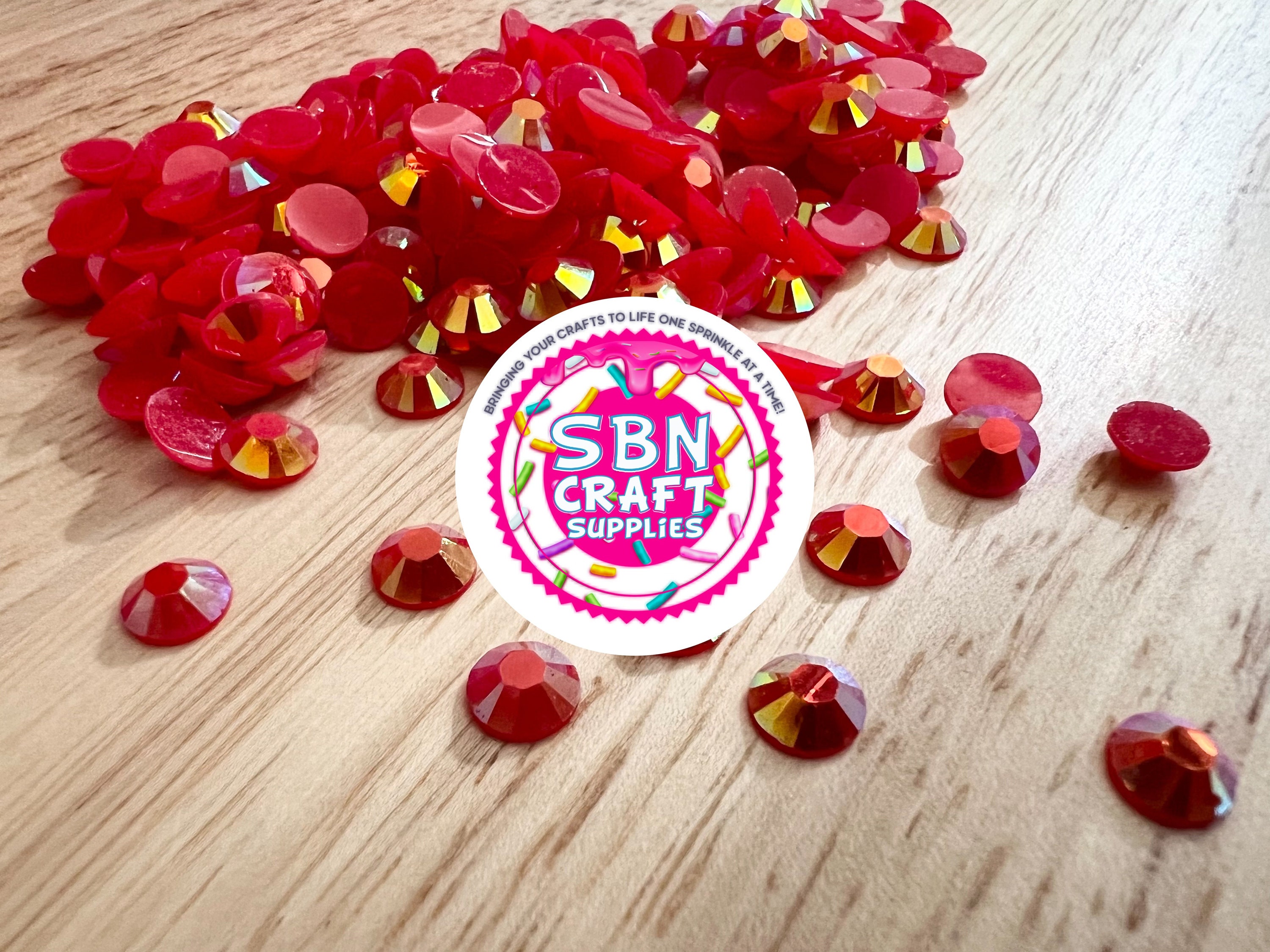 Cranberry Red Opaque Jelly Flatback Resin Rhinestones NO AB Coating Choose  Size 2mm 3mm 4mm 5mm 6mm Nonhotfix SBN Craft Supplies 