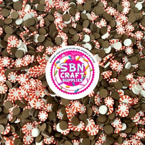 NEW Chocolate Peppermints Christmas Themed Fake Sprinkles Polymer Clay Colorful Fake Candy Sprinkle Decorations for Fake Cake Dessert