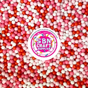 4mm Faux Be Mine Nonpareil Fake Food Tapioca Pearls Caviar Pearls No Hole Beads Boba Slime Deco Toppings for Fake Bake Desserts (0015)