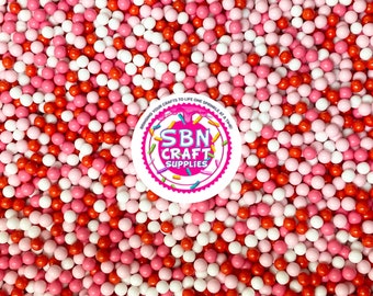 4mm Faux Be Mine Nonpareil Fake Food Tapioca Pearls Caviar Pearls No Hole Beads Boba Slime Deco Toppings for Fake Bake Desserts (0015)
