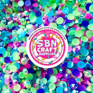 BULK 4oz. Paparazzi Jelly Rhinestone Mix AB Flatback Resin Rhinestone Mixed Size Perfect Snow Globe Tumblers Nail Art Non-hotfix