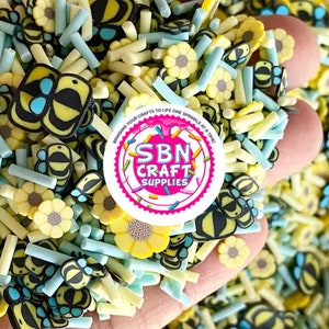 50 GramSunflowers and Bees Fimo Slices Fake Sprinkles Bees Flowers fake food decoden  slime supplier fake dessert food slime