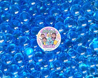 Konstblå 8 mm genomskinliga kaviarpärlor, bubbelte Boba tapiokapärlor, poppande bobapärlor utan hål, konstgjorda nonpareil slemtillbehör, cabochon