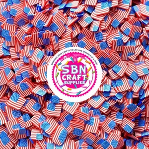 50 Gram 10mm Independence Day American Flag Fake Sprinkles | fake food decoden  slime supplier fake dessert faux food kawaii polymer