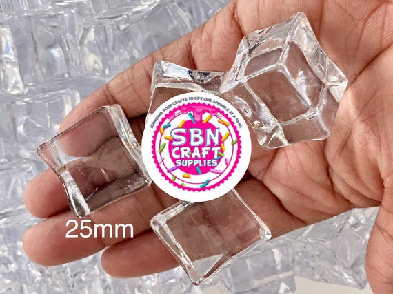 5pc 3D realistico acrilico cubetti di ghiaccio finti cubetti di ghiaccio  cabochon ciondoli forniture artigianali cibo finto perfetto per progetti  fai da te Slime Snow Globe bicchieri -  Italia