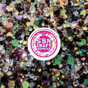 BULK 4oz. Glitz Mixed Size Rhinestones AB Flatback Resin Rhinestones Choose Size Perfect Snow Globe Tumblers Nail Art Non-hotfix