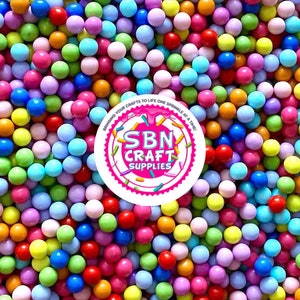 4mm Faux Rainbow Nonpareil Fake Food Tapioca Pearls Caviar Pearls No Hole Beads Boba Slime Deco Toppings for Fake Baking Decorations (0014)