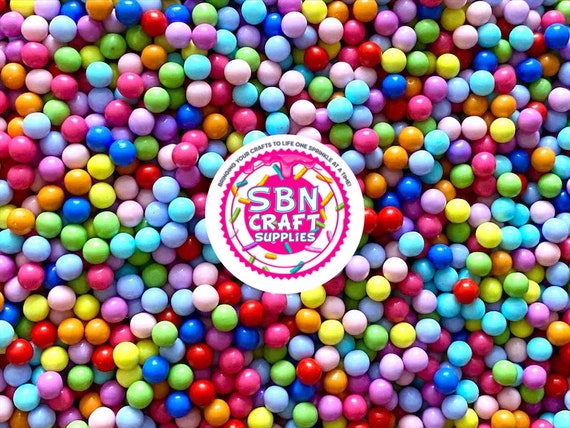 4mm Faux Rainbow Nonpareil Fake Food Tapioca Pearls Caviar Pearls No Hole Beads Boba Slime Deco Toppings for Fake Baking Decorations (0014)