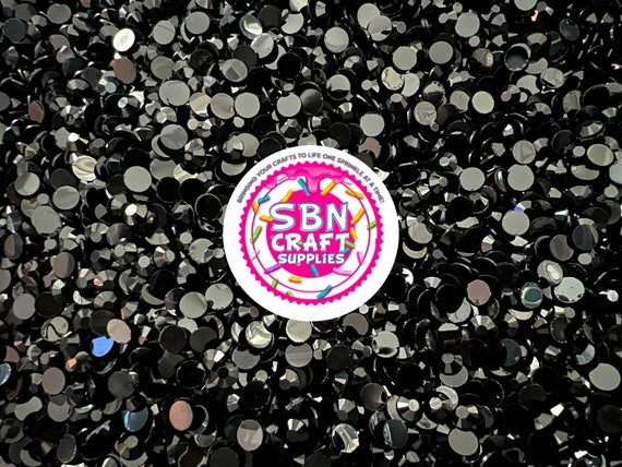 Black Rhinestones Flatback Resin Rhinestone 2mm 3mm 4mm 5mm 6mm SS20 Choose  Size Perfect for DIY Snow Globe Tumblers Nail Art Non-hotfix 