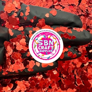 NEW 3mm - 5mm Red Heart Shaped Glitter Chunky Glitter Sequins Nail Art Snow Globe Tumblers Craft Supplies Valentine’s Day Glitter