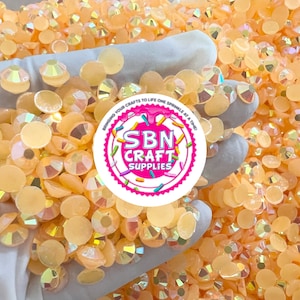 BULK 4oz. Orange Rhinestones AB Flatback Resin Rhinestone Mixed Size Perfect for DIY Snow Globe Tumblers Non-hotfix