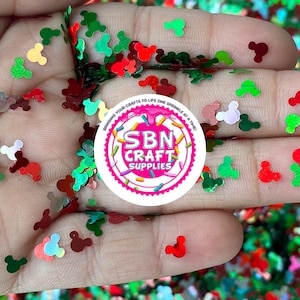 NEW 3mm Holiday Mouse Shaped Iridescent Chunky Glitter Holographic Mixed Fine Sequins Glitter Powder Nail Art Glitter Cosmetic Glitter