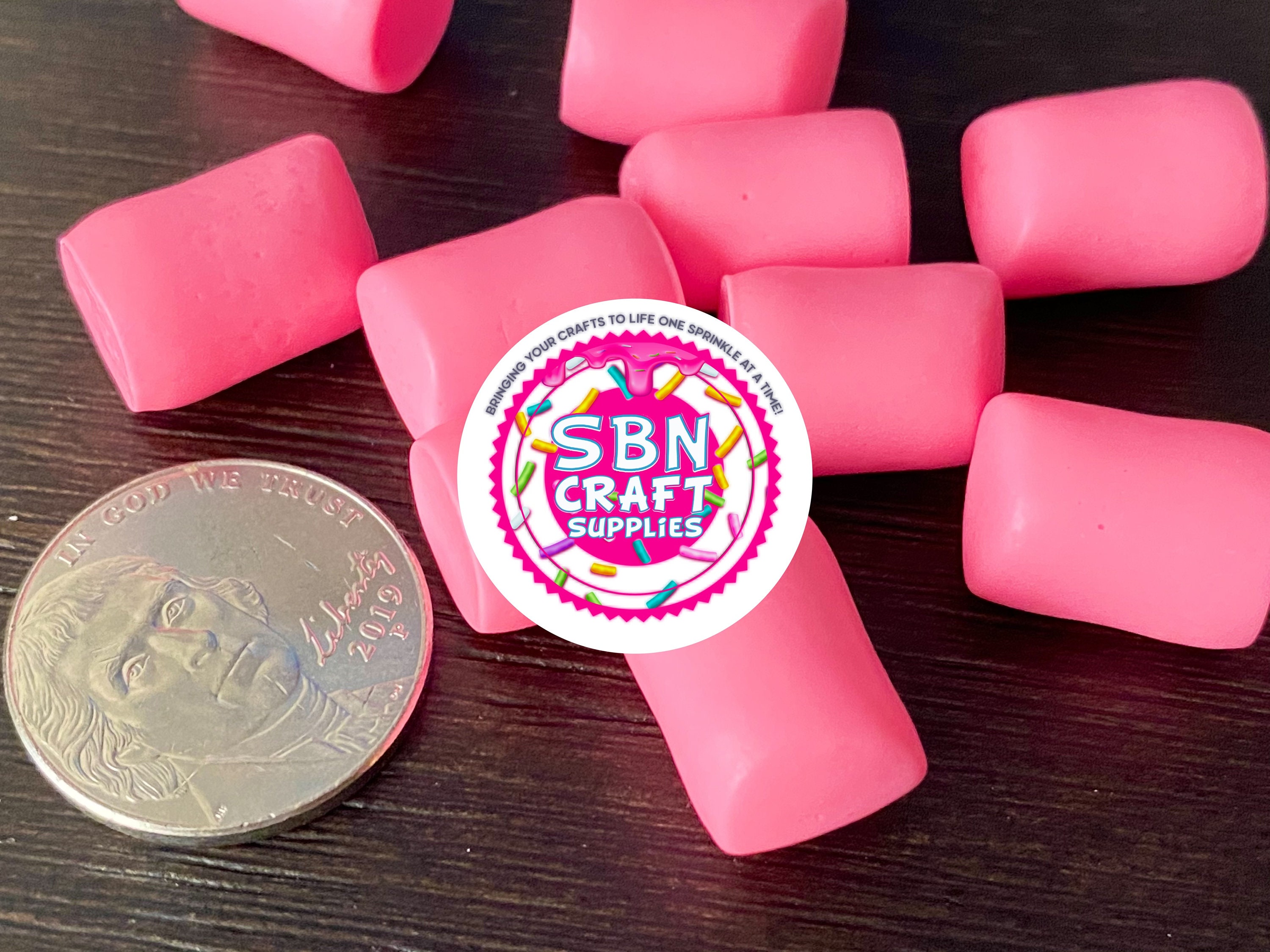 NEW 10pc Pink Small Simulation Marshmallow Set Hard Resin Fake Etsy