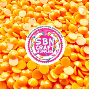 BULK 4oz. Orange Opaque Jelly Flatback Resin Rhinestones No AB Coating Mixed Size Nonhotfix SBN Craft Supplies