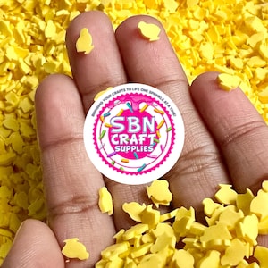 50 Gram 5mm Yellow Baby Chicks Easter Egg Fake Sprinkles DIY Polymer Clay Fake Sweets Sprinkle Decorations for Fake Cake Dessert Simulation