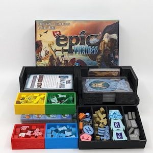 Tiny Epic Vikings and Ragnarok Expansion Combined (Sleeved) Insert - Custom - Divider - Sorter - Card Game - Token - Gamer Gifts