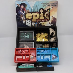 Tiny Epic Pirates and Curse of Amdiak Combined (Sleeved) Insert - Custom - Divider - Sorter - Card Game - Token - Gamer Gifts